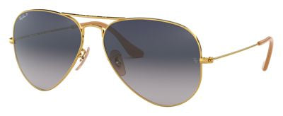 Ray-Ban RB3025 001/78 Aviator Gradient Polarized Sunglasses, Small