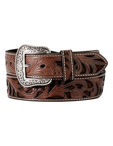 ARIAT  A1565002 Western Belt Womens Floral Embossed Leather M Brown