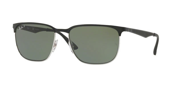 Ray-Ban 3569 Sunglasses 90049A - Black - Dark Green Polar Unisex Square