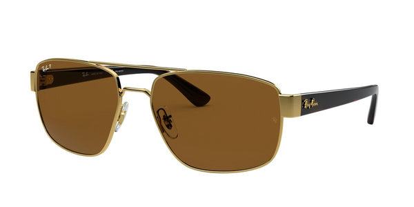 Ray-Ban 3663 Sunglasses 001/57 - Gold - Polar Brown Men Irregular