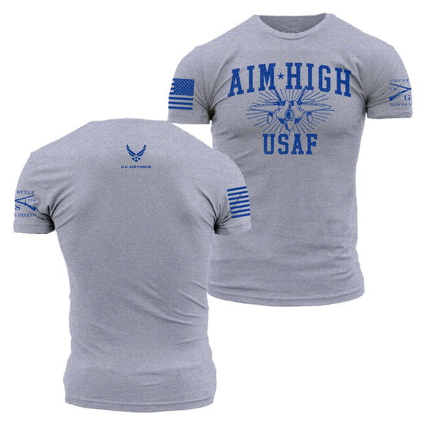 Grunt Style USAF - Aim High T-Shirt Heather