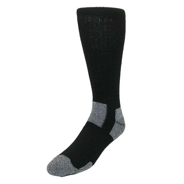 Carolina Mills 2837 Socks Steel Toe Boot Work Socks (2 Pair Pack) Black