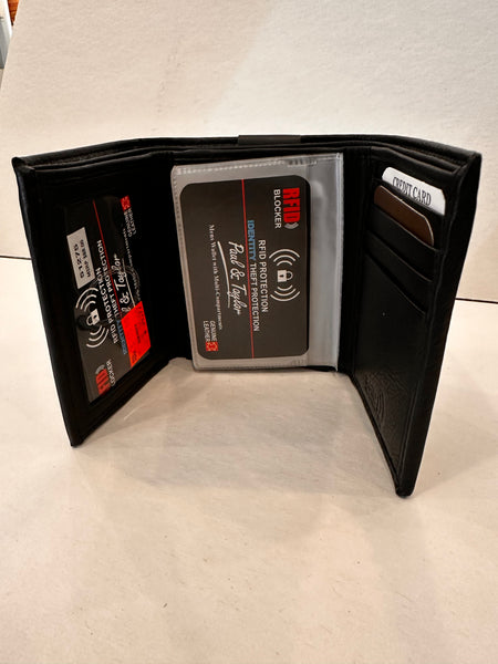 Paul & Taylor 51275 Trifold Wallet - Black RFID Protection