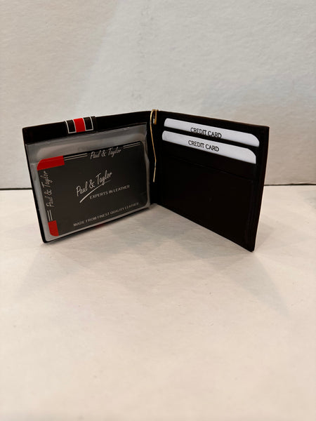 Paul & Taylor 113RF Bi Fold Wallet - Black RFID Protection