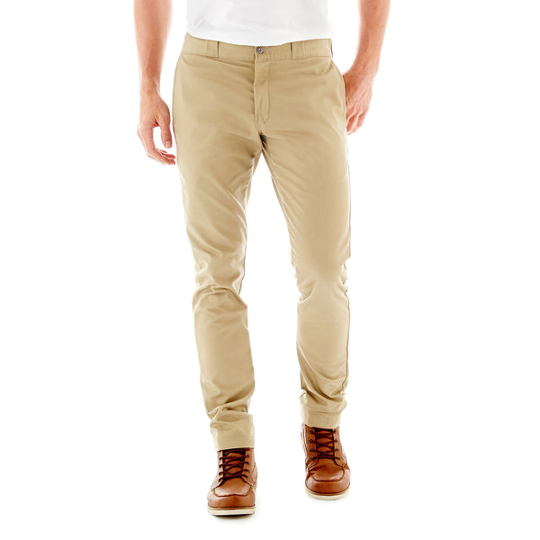 Dickies Pants: Men's WP801 Dickies Men's Skinny Fit Work Pants - Desert Sand