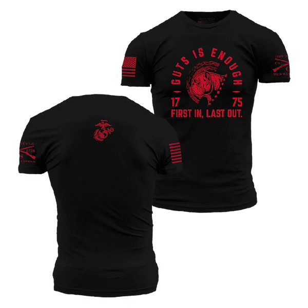 Grunt Style USMC Guts is Enough EST. 1775 - Black