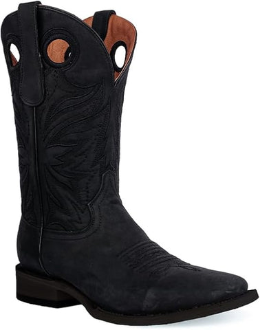 Circle G L6079 Men’s Emb Wide SQ Toe - Black