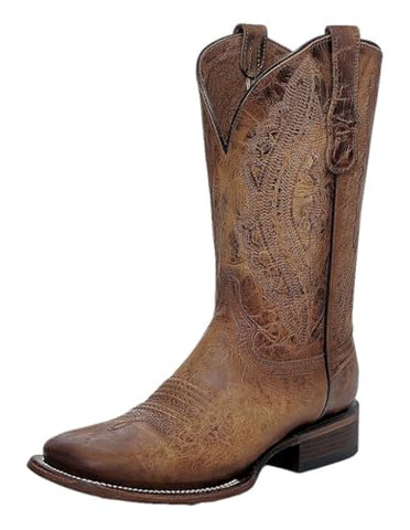 Circle G L6300 Men’s Emb Wide SQ Toe - Honey