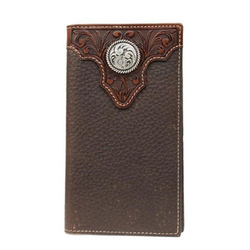 Ariat Circle Concho Chocolate Brown Leather Rodeo Wallet A3510202