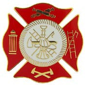 PINS- FIRE DEPT- AXE, RED (1-1/2")