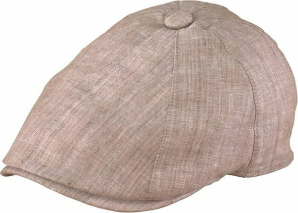 Henschel Beige Linen Newsboy Cap