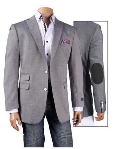 INSERCH BLAZER JACKET COTTON W/ CONTRAST ELBOW PATCH