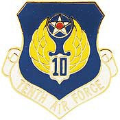 Pins: USAF - Air Force, 010TH, SHIELD (1")