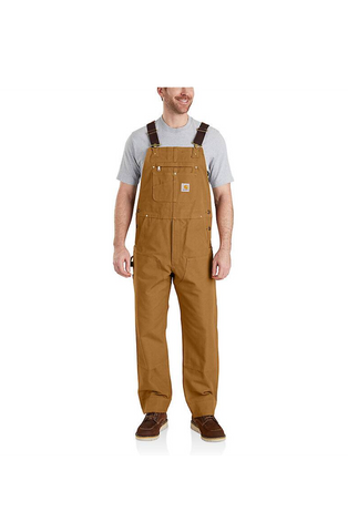 Carhartt 102776 Men's Duck Bib Overall in Carhartt Brown / Black