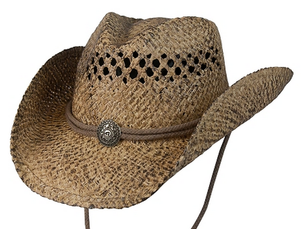 Conner Hats: Organic Aussie Raffia Western Hat With Concho