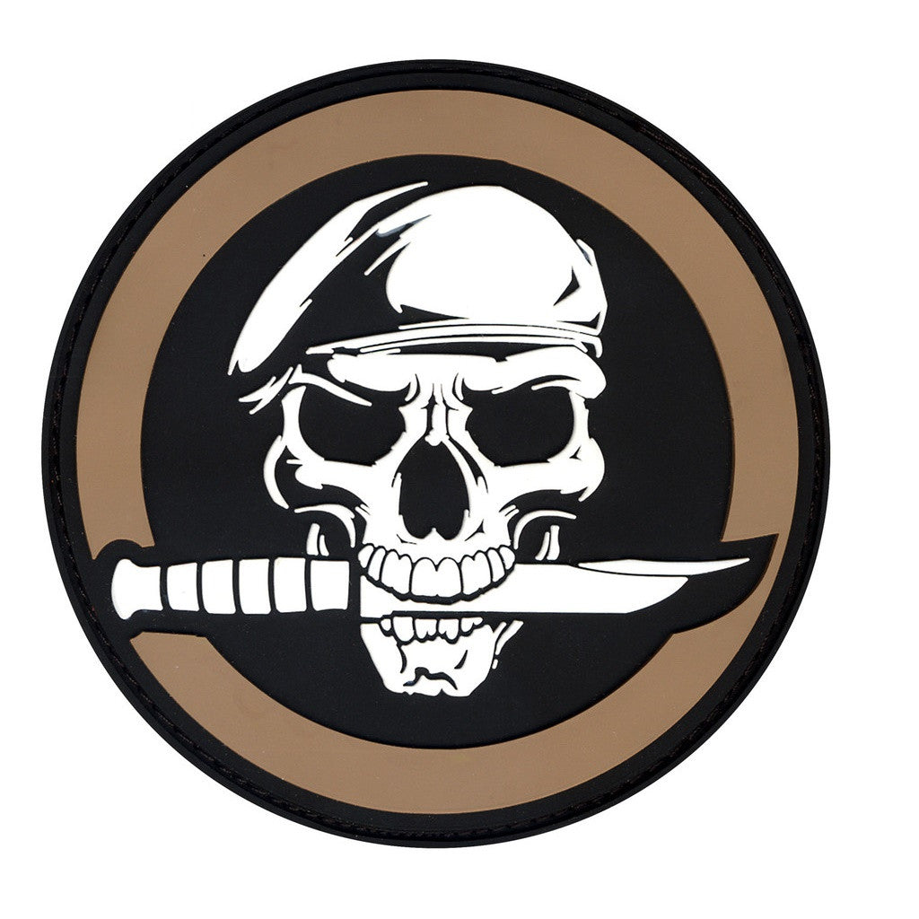 Morale Patches: PVC Military Skull & Knife Morale Patch