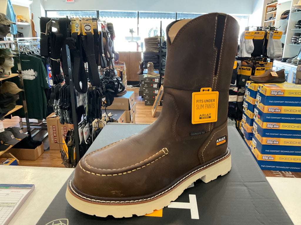 ARIAT 10061114 Men's Rebar Lift - Pull on,  Composite Toe, Distressed Brown