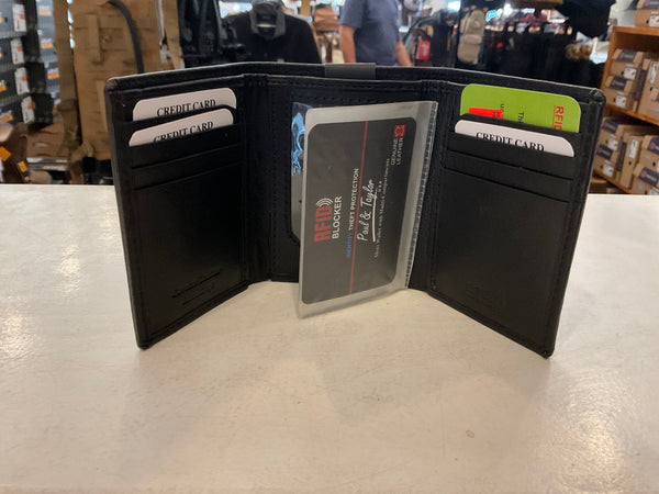 Paul & Taylor 51201 Tri Fold Wallet - Black RFID Protection