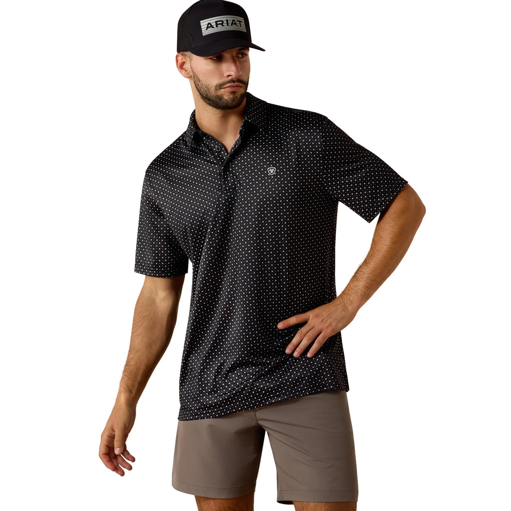 Ariat 10074372 Tek SS Polo Black Mini Star