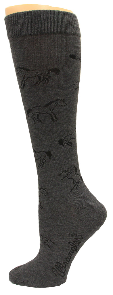 Carolina Mill 9413 Wrangler Women’s  Ladies Horse Boot Socks 1 Pair Charcoal