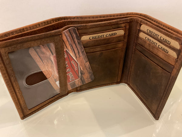 Paul & Taylor 54359 Trifold Wallet - Honey Brown