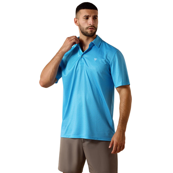 Ariat 10073468 Tek SS Polo Ibiza Blue Mini Geo
