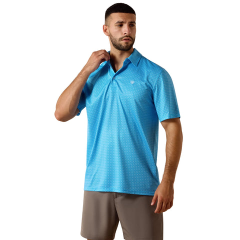 Ariat 10073468 Tek SS Polo Ibiza Blue Mini Geo