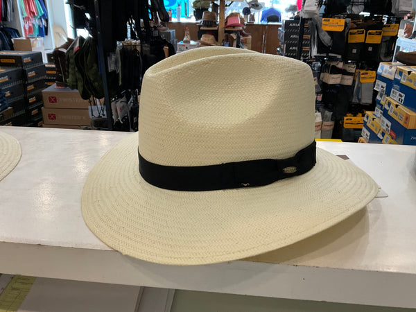 Scala MS239 Men's Braided Safari Hat in Natural with Black Band