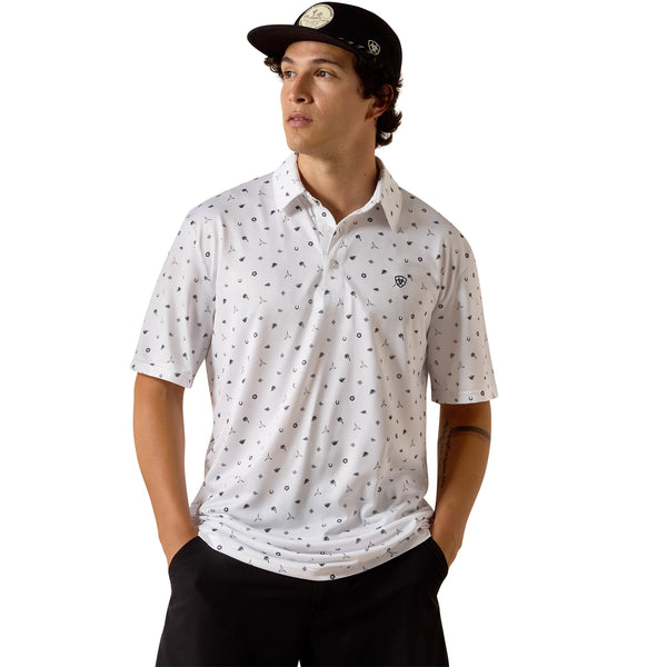 Ariat 10073470 Tek SS Polo White Western Toss