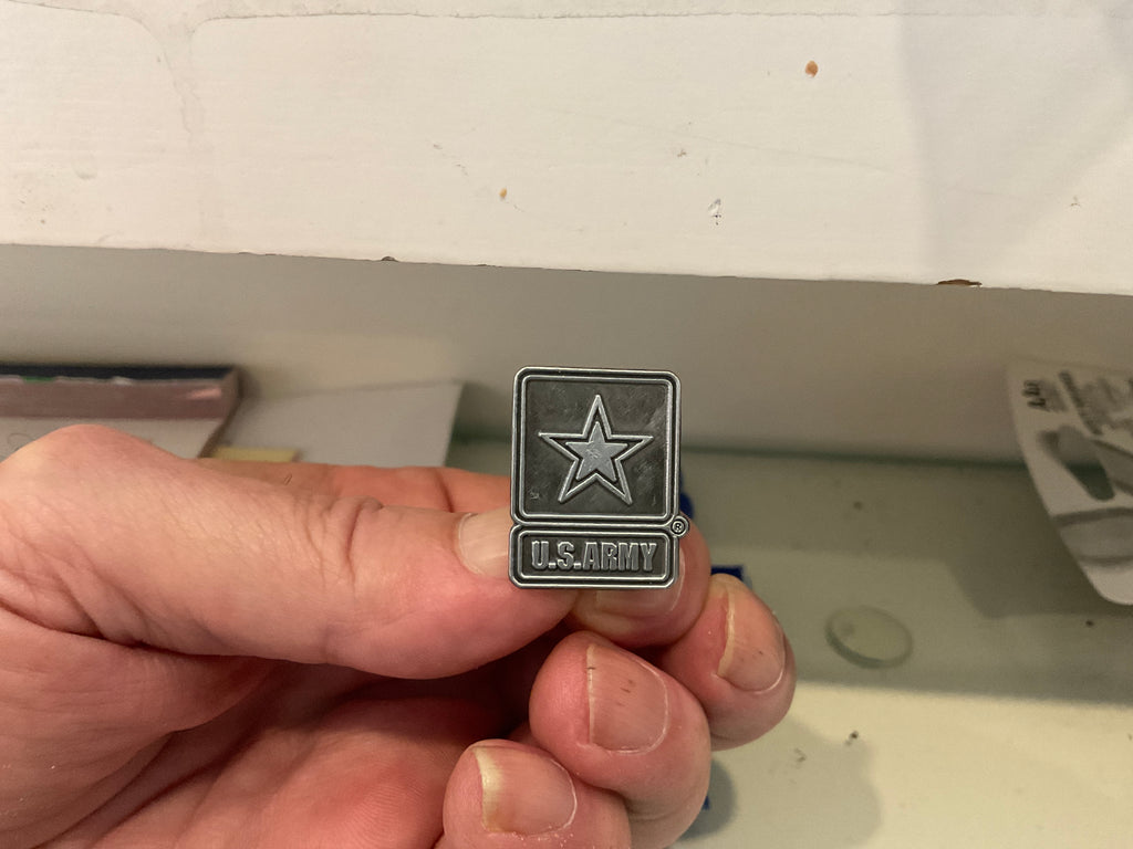 PINS- ARMY LOGO, PEWTER (1")