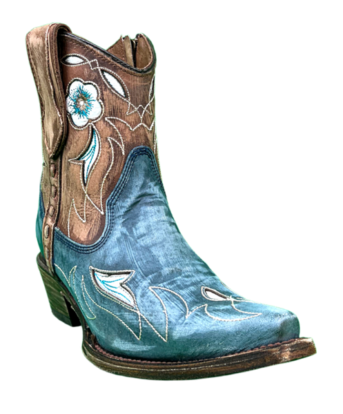 Circle G L5940 Blue/Shedron Inlay & Floral