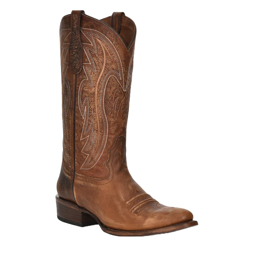 Circle G L5979 Men’s Oil Embroidery Round Toe - Brown