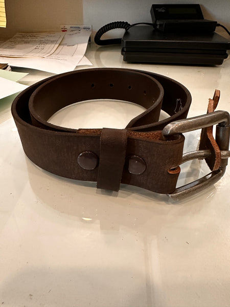 Paul & Taylor Leather Belt 9720 Drk Brown