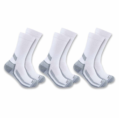 Carhartt Men's Force Midweight Crew Socks 3-Pack White SC4223M