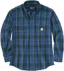 Carhartt TW4447 Men's Loose Fit Midweight Chambray Plaid Long Sleeve Shirt