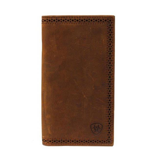 ARIAT Mens Rodeo Perforated Edge with Brand Logo - Accessories Wallet - A3512644