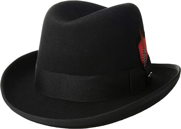 Scala DF196 Men's Coeur Wool Felt Fedora Black