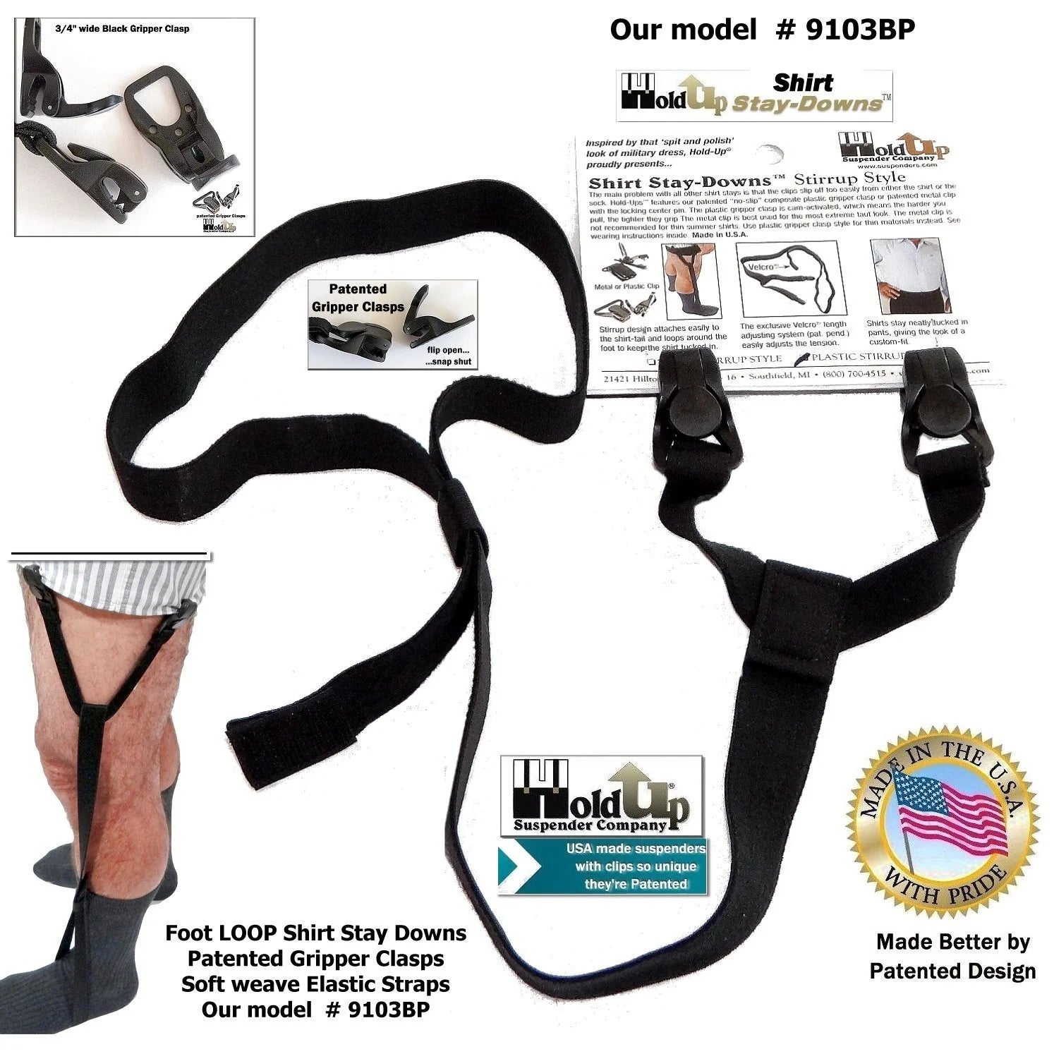 clips to hold dress shirt in pants HoldUp Suspender Company Hold-ups Dress Shirt Stays Y-style Suspenders with Patented Plastic Gripper Clasps, Black