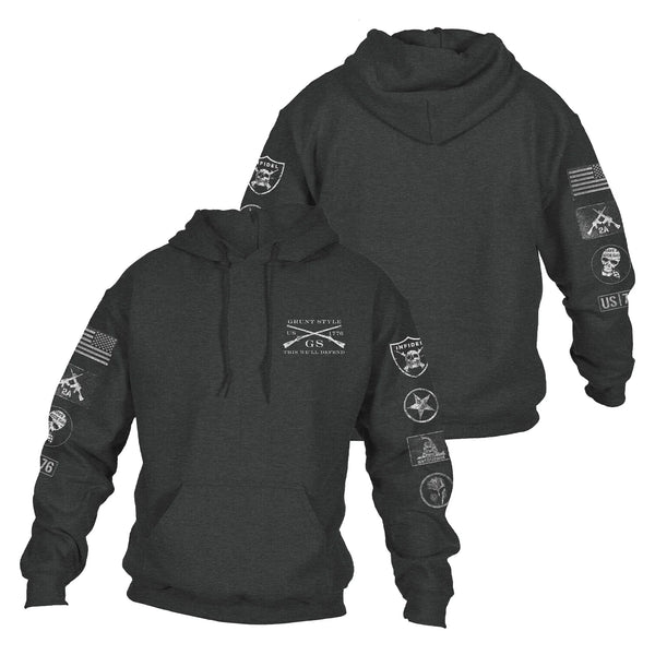 Grunt Style Dark Heather Patch Hoodie