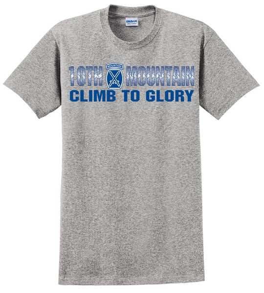 MP Tee Shirts 10th Mountain Division T-Shirt, Climb to Glory