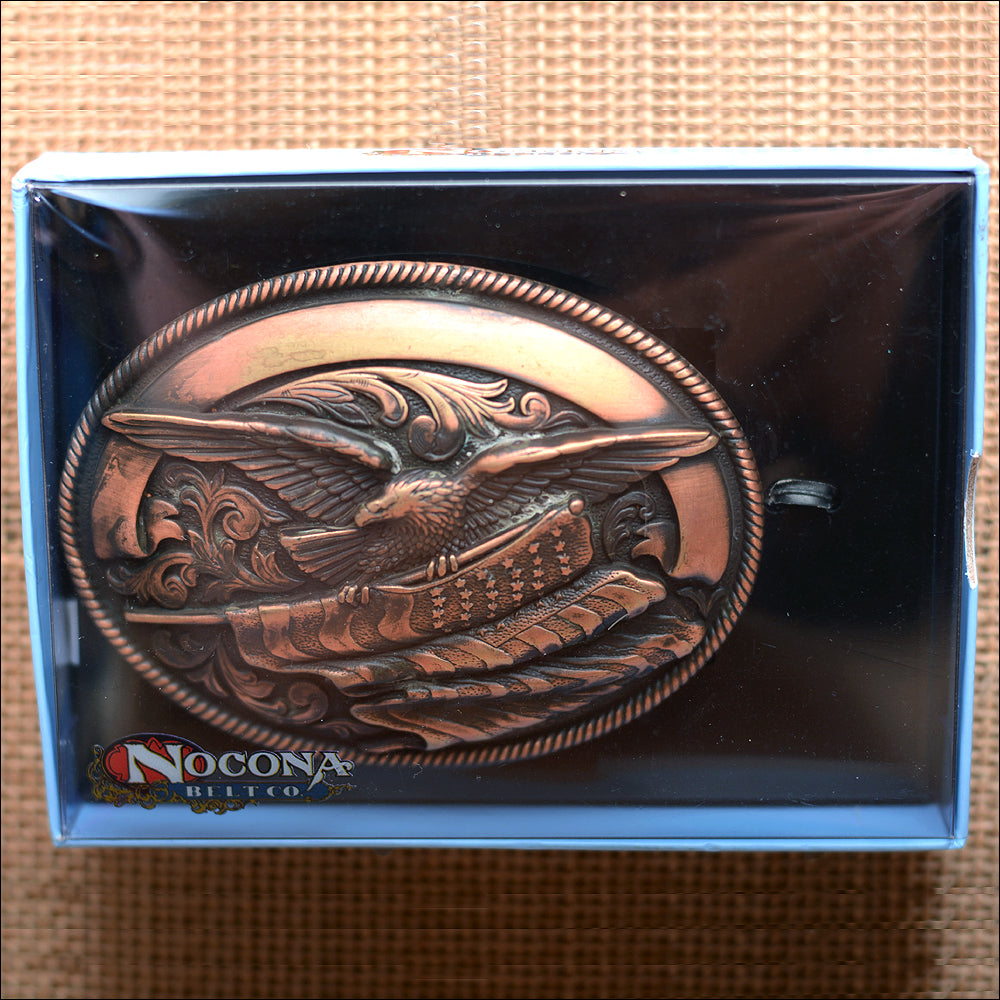 M&F Nocona 37024 Oval Eagle Flag Buckle