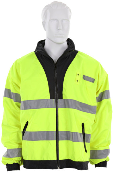 MCR BRCL3 Safety Luminator® Hi-Visibility Gear
Reversible Bomber Jacket
Lime to Black PU/Cotton Polyester Fabric