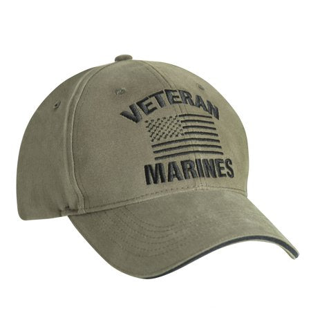 Rothco 3515 Marine Veteran w/flag Supreme Low Profile Cap Black