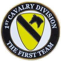 PINS- ARMY, 001ST CAV DIV
FIRST(GOLD) (1")