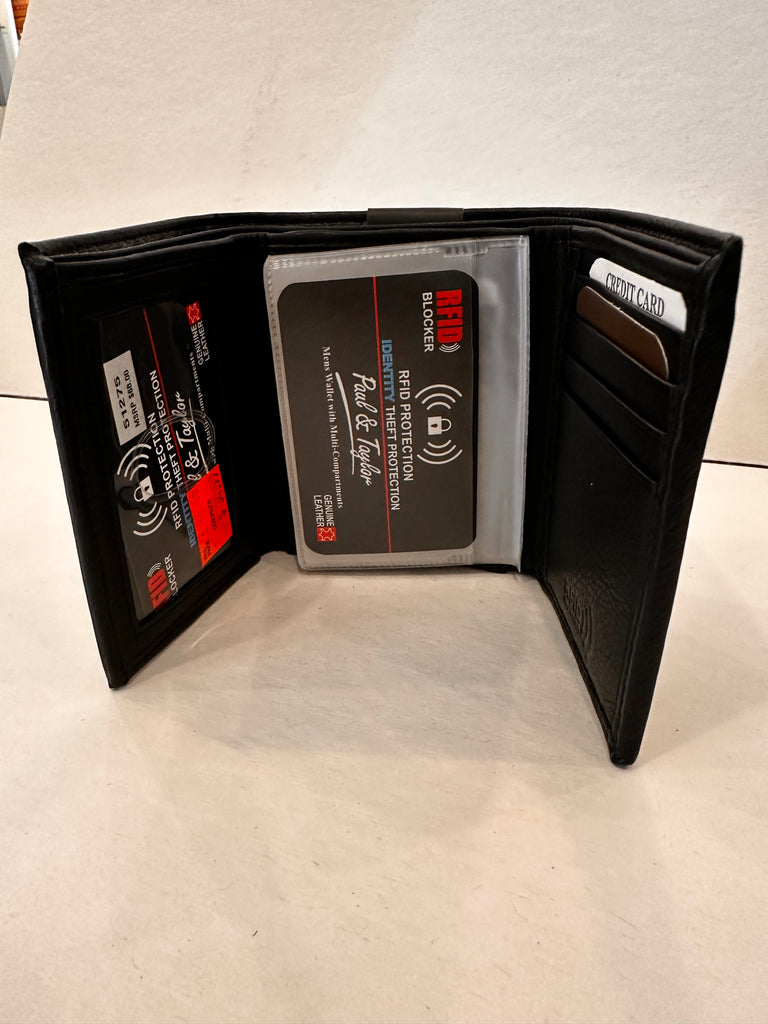 Paul & Taylor 51275 Trifold Wallet - Black RFID Protection