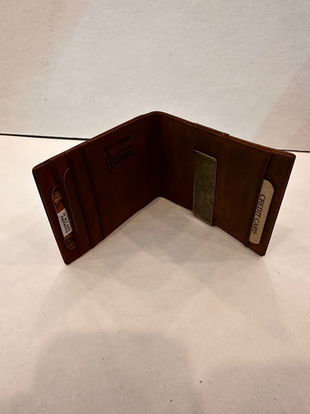 Paul & Taylor 54362 Money Clip Wallet - Honey Brown RFID Protection