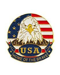PINS- USA, FLAG, EAGLE, Circle (1")