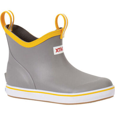 XtraTuf XKAB107 Kids Ankle Deck Boot - Gray/Yellow