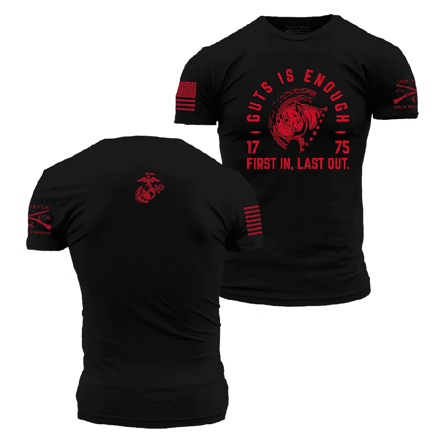 Grunt Style USMC Guts is Enough EST. 1775 - Black