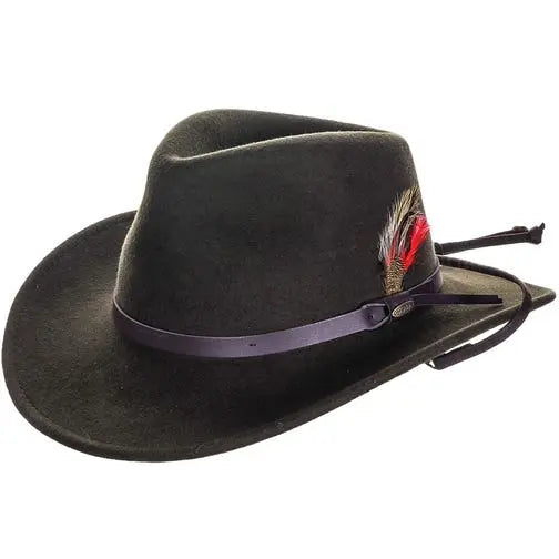 Scala SCA10319  Mens Packable Wool Outback Hat - Chocolate